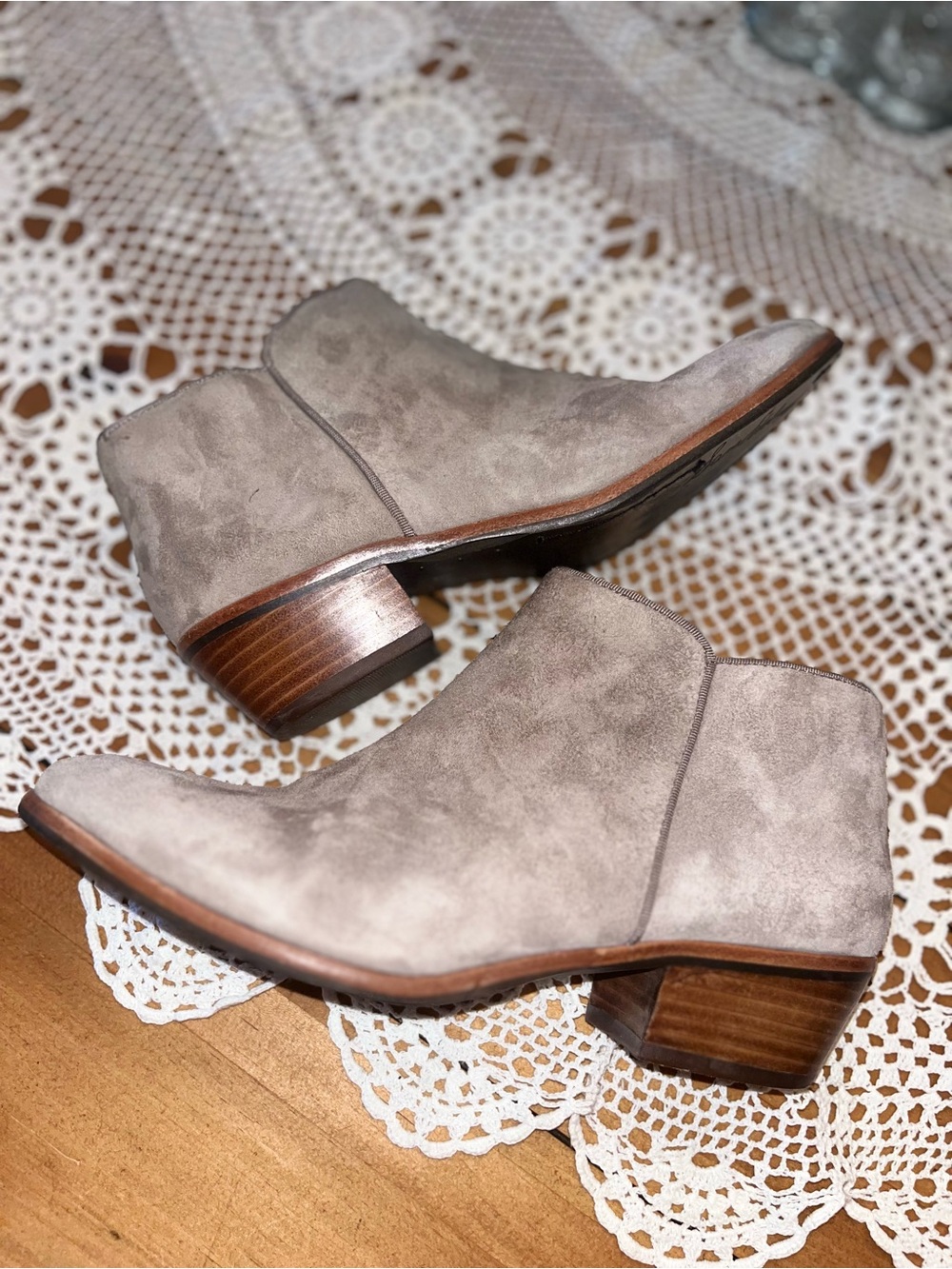 Sam Edelman Suede Ankle Booties in Tan